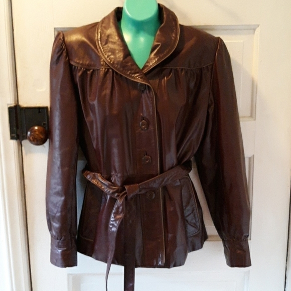 Vintage 1970s Wilson leather sz 14  boho blazer - Picture 1 of 3